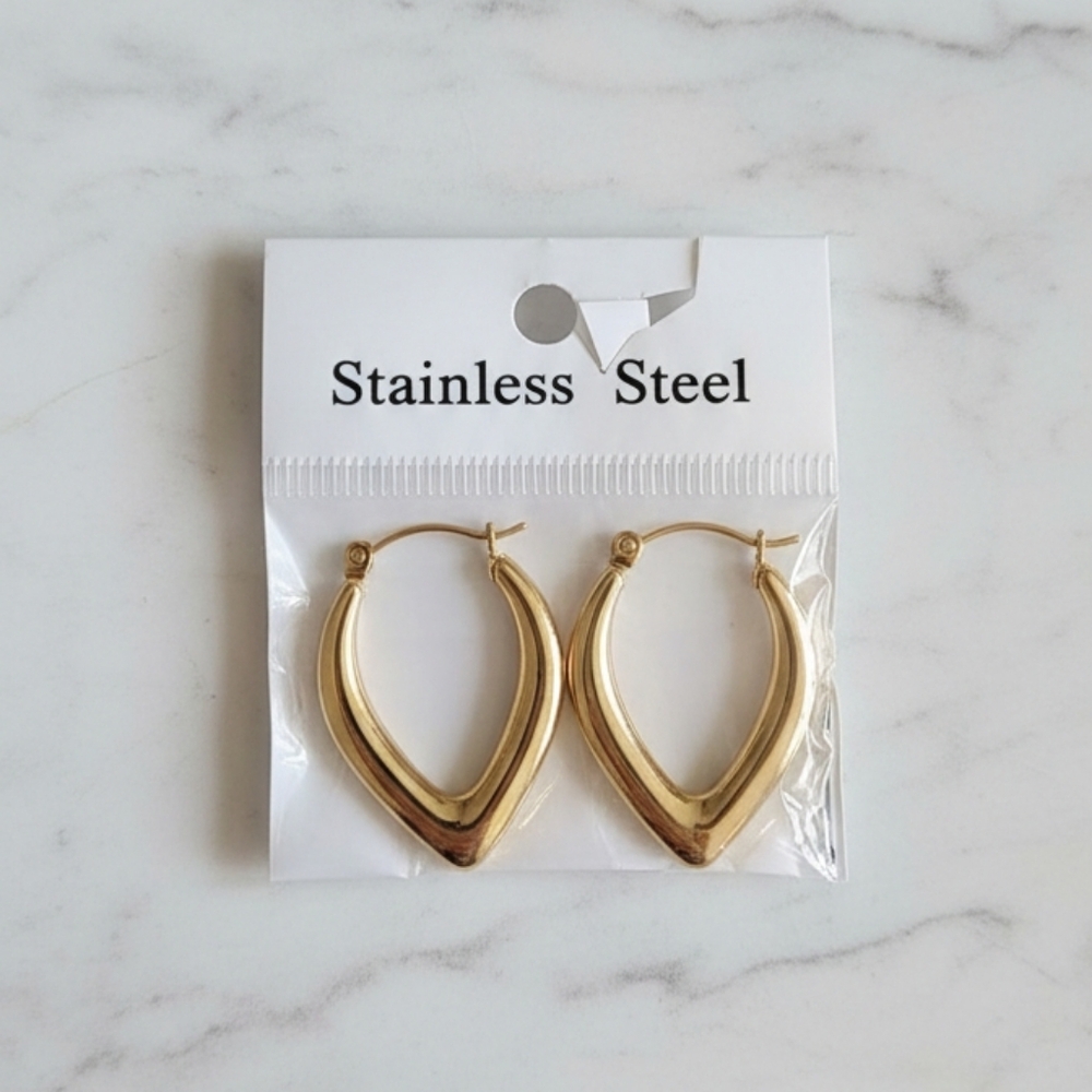 Stainless Steel Gold Hoop Earrings